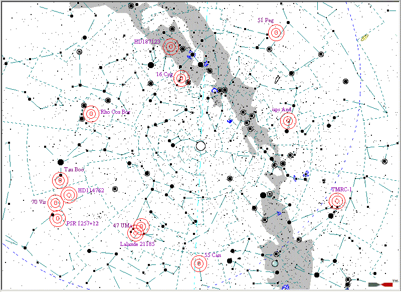 Pehled rozmstn exoplanet na severn obloze